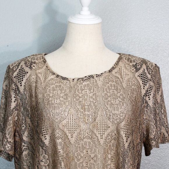 Rare Giorgio Sant'Angelo Designer Lace Fringe Crop Top Size 14 - Picture 2 of 10